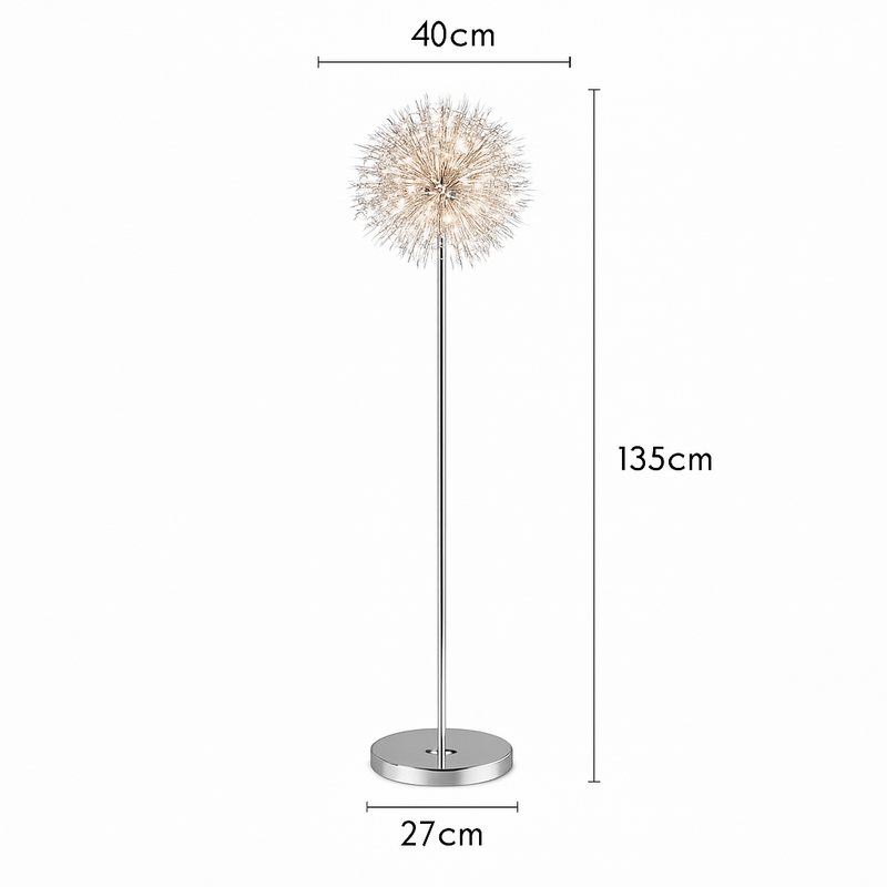 lampadaire de luxe scandinavia pissenlit chrome doré pour intérieur