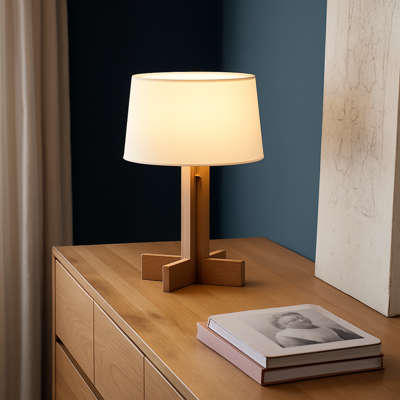 lampadaire en bois style wabi sabi pour décoration intérieure moderne