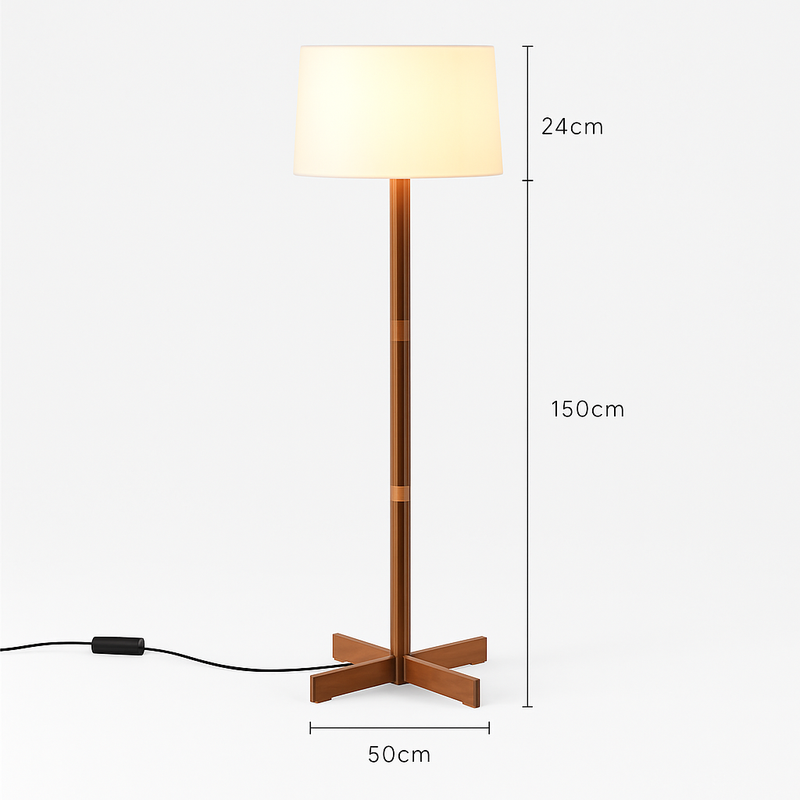 lampadaire en bois style wabi sabi pour décoration intérieure moderne