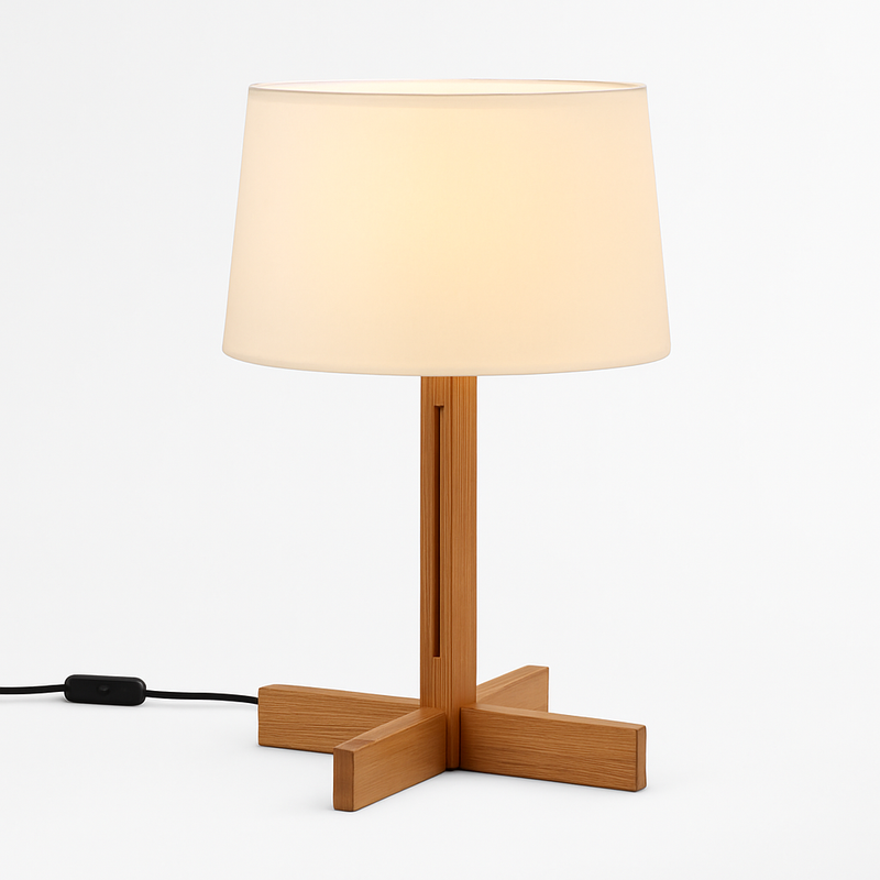 lampadaire en bois style wabi sabi pour décoration intérieure moderne