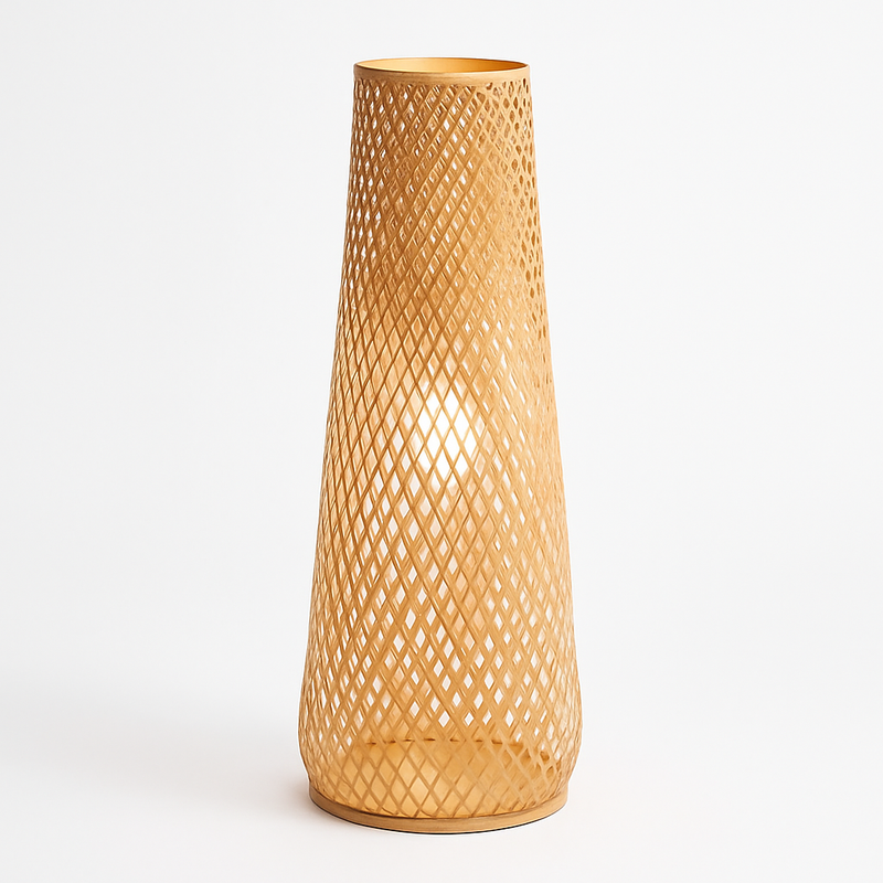 lampadaire japonais zen en bambou pour décoration intérieure