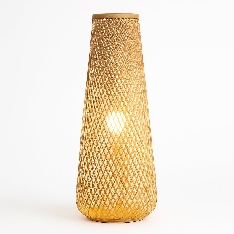 lampadaire japonais zen en bambou pour décoration intérieure