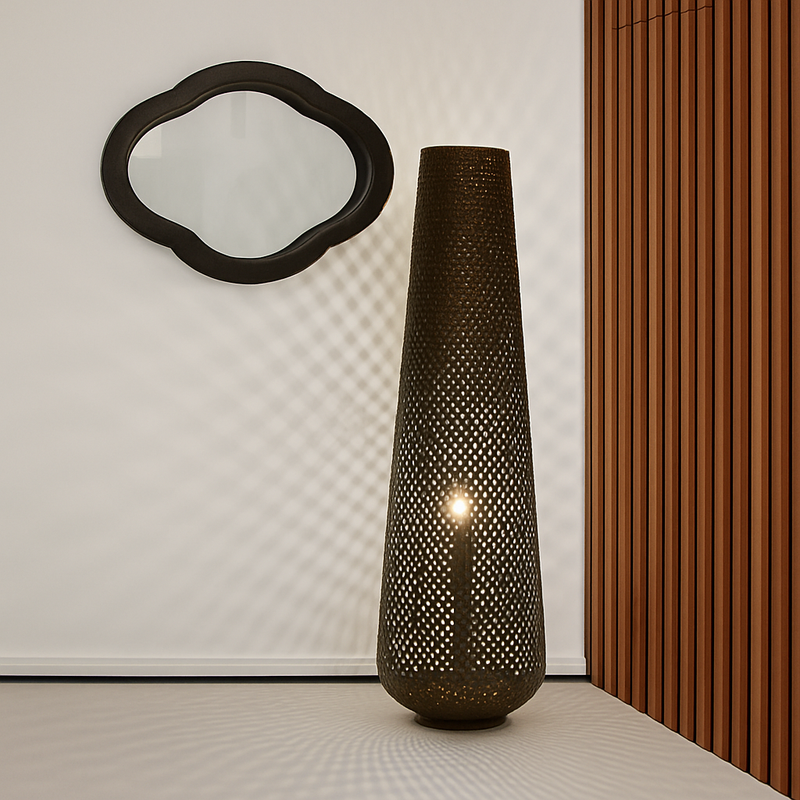 lampadaire japonais zen en bambou pour décoration intérieure