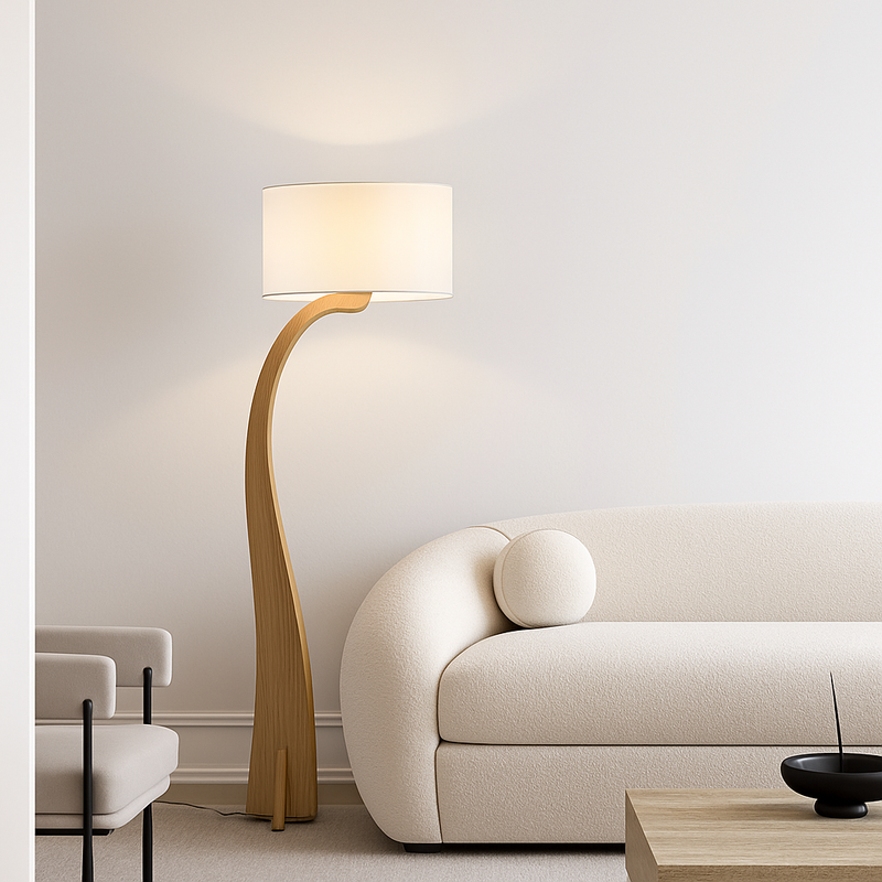 lampadaire led en bois design moderne luminaire décoratif idéal