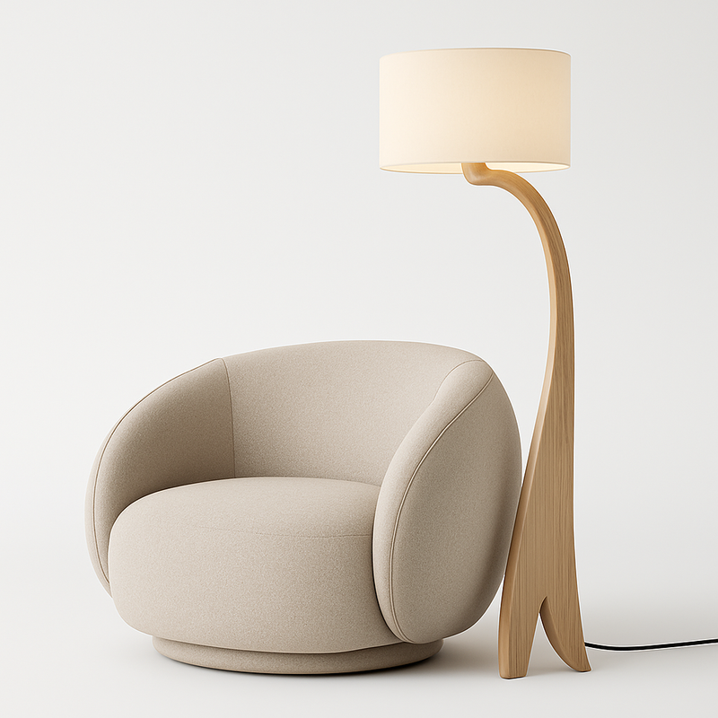 lampadaire led en bois design moderne luminaire décoratif idéal