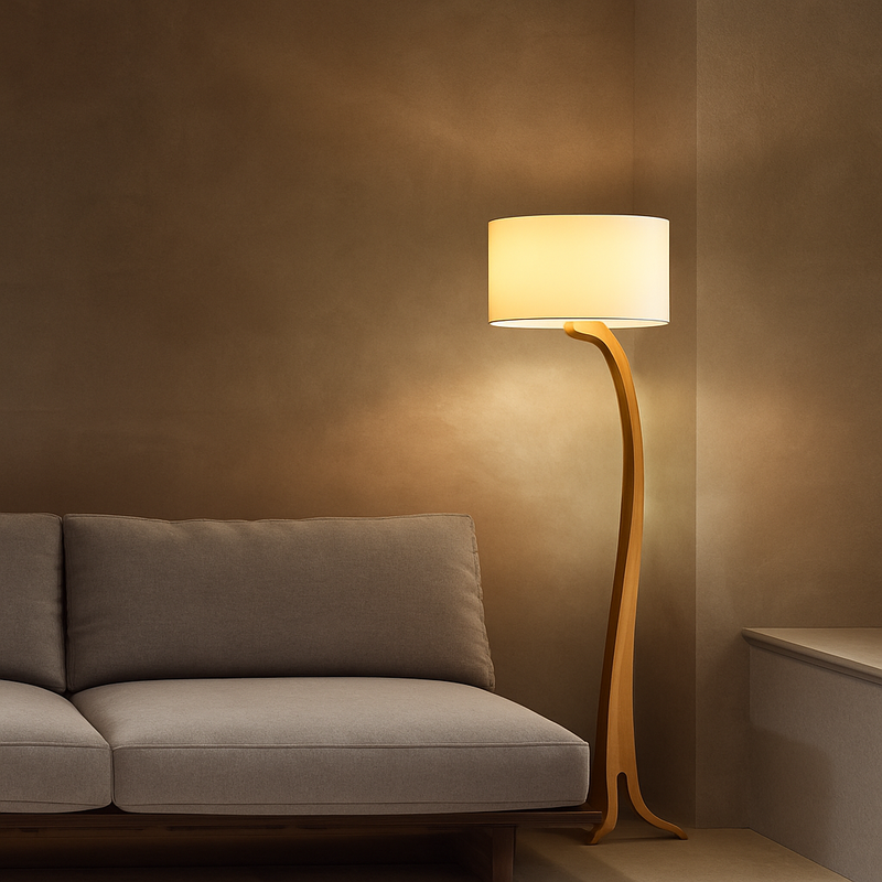 lampadaire led en bois design moderne luminaire décoratif idéal