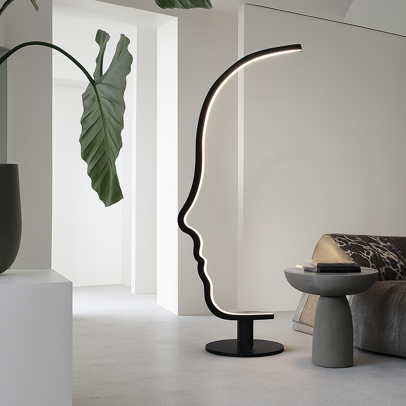 Lampadaire Led nordique à visage humain