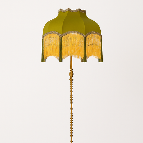 Lampadaire LED vintage cuivre français d'angle