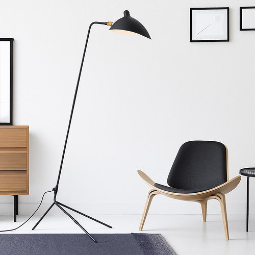 lampadaire minimaliste en métal avec abat-jour rotatif