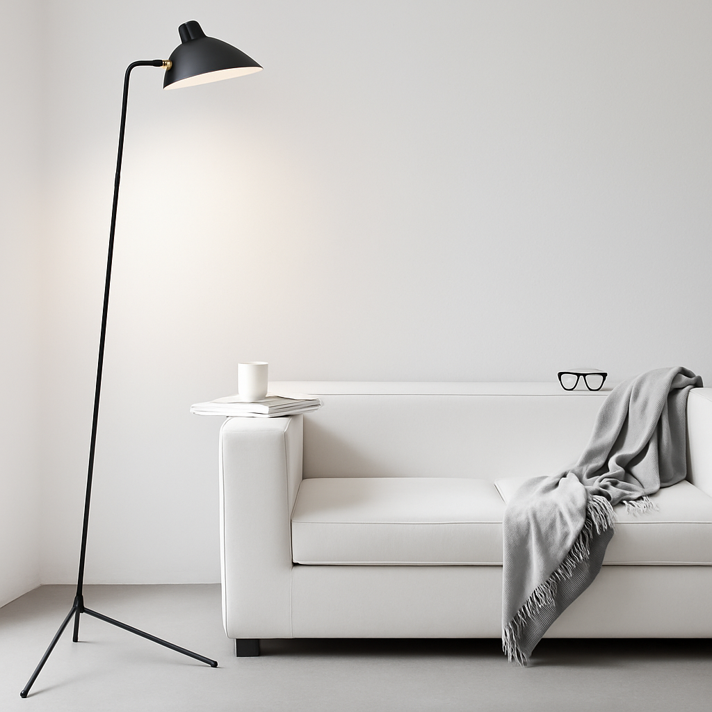 lampadaire minimaliste en métal avec abat-jour rotatif - vue 5 sur 7