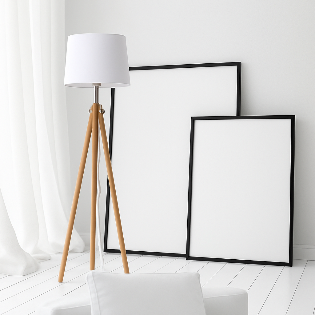 Lampadaire tripode en bois avec abat-jour en tissu Fabric - vue 6 sur 6