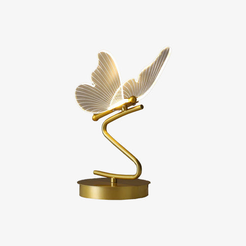 Lampe à poser design LED métallique ondulé Papillon