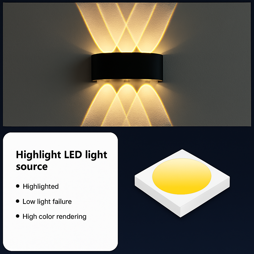 Lampe de applique murale LED extérieure étanche IP65 applique murale intérieure 4W6W 8W 10W lumières de jardin en aluminium chambre salon escaliers éclairage - vue 4 sur 18