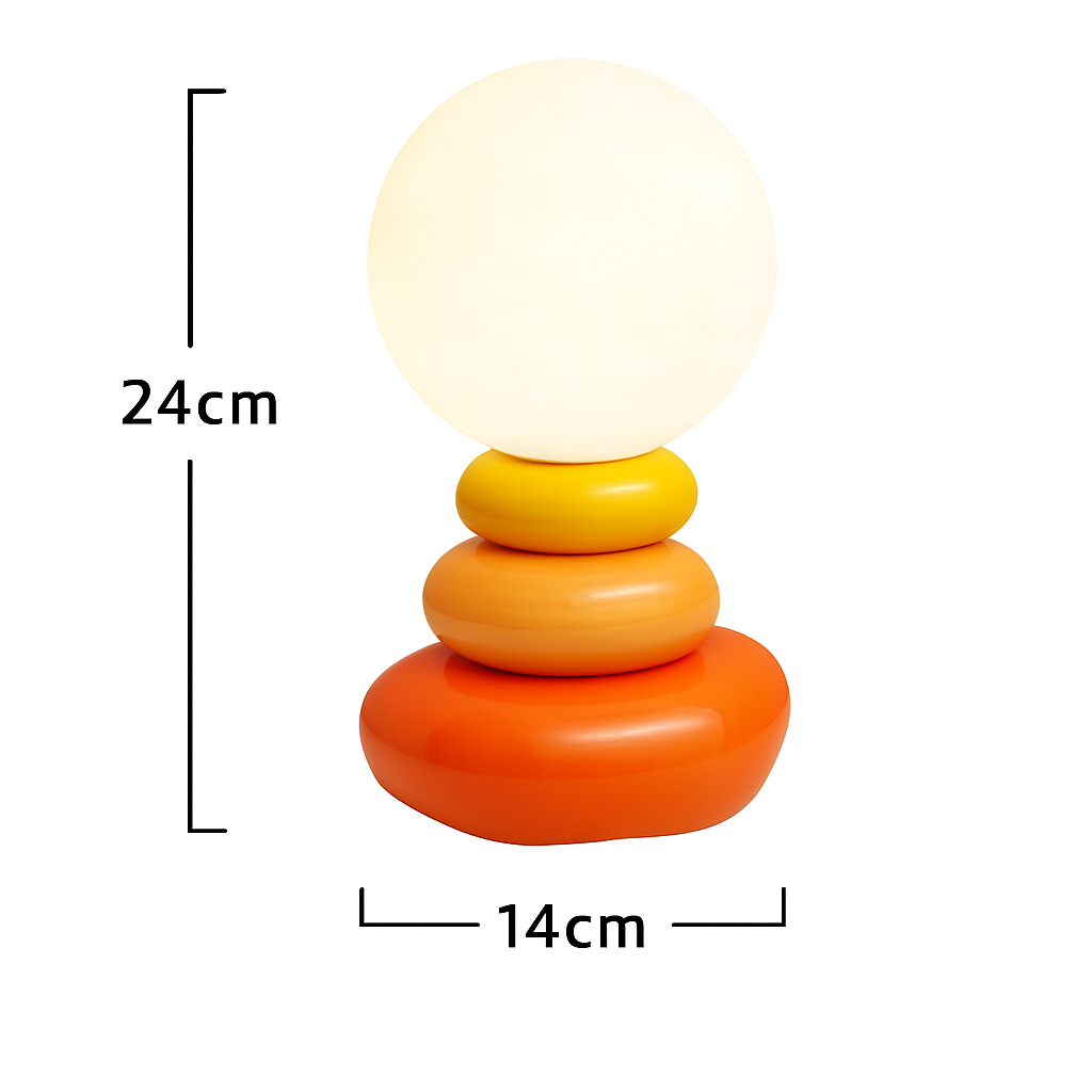 lampe de chevet créative en pierre empilée nordique ambiance lumineuse - vue 7 sur 7