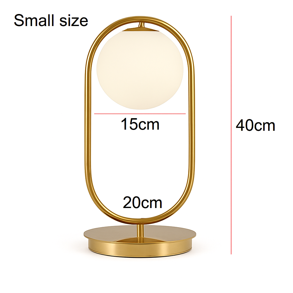 Lampe de chevet design en métal doré et boule en verre - vue 9 sur 9