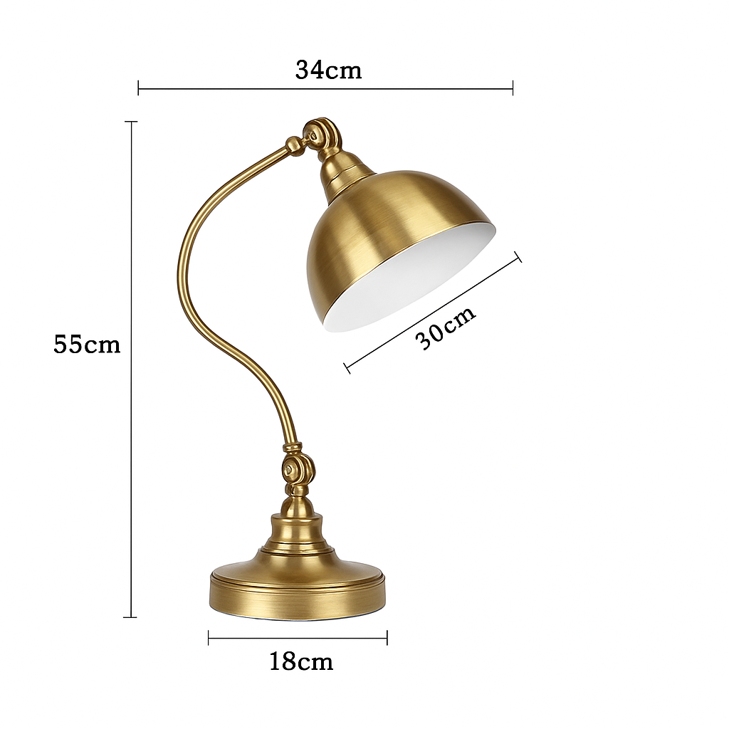Lampe de chevet ou bureau à LED rustique doré Punk - vue 8 sur 7