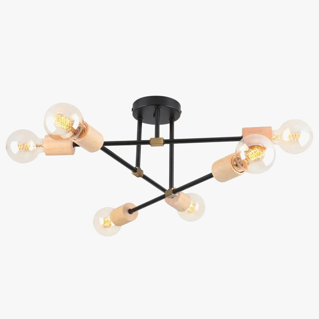 plafonnier en fer forgé à tiges multiples pour salon Vintage Loft industriel nordiques