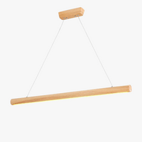 lampe de suspension ronde en bois massif nordique avec led