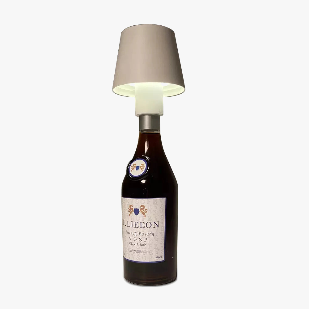 lampe de table portable en forme de bouteille de vin led amovible pour bar