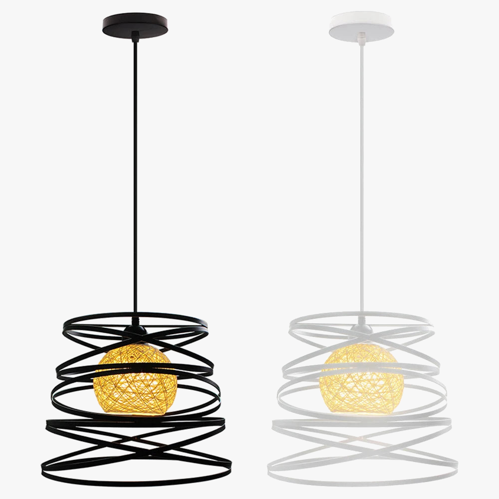 Lampe Spirale Suspendue Vintage