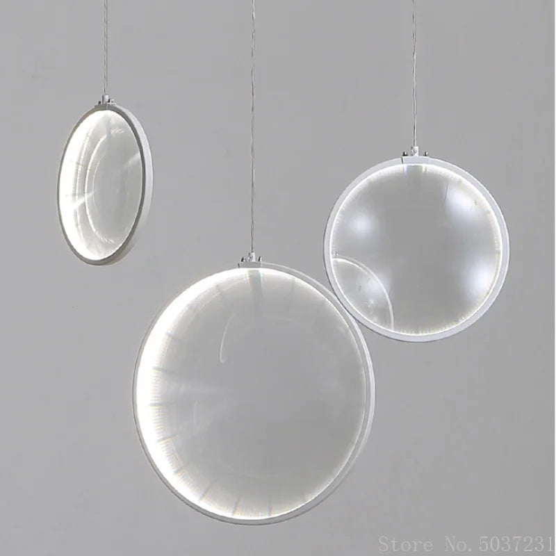 lampe suspendue design nordique moderne en verre circulaire décoratif