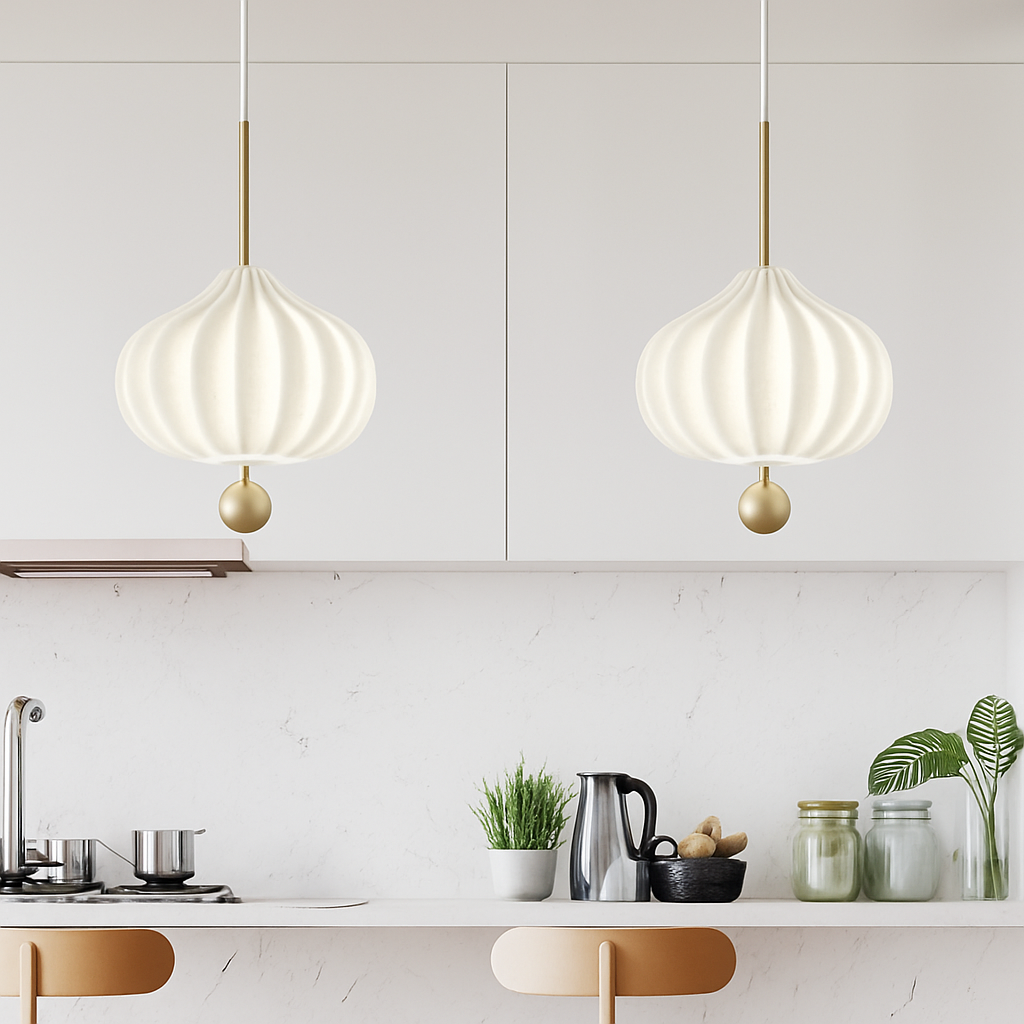 lampe suspendue moderne en verre avec fil réglable en métal - vue 3 sur 8