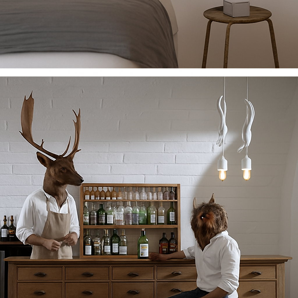lampe suspension résine écureuil nordique led loft décoratif - vue 5 sur 8