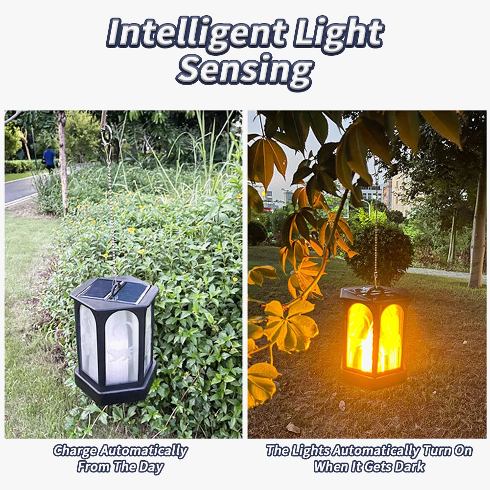 lampe torche solaire extérieure 96 led flamme vacillante étanche jardin