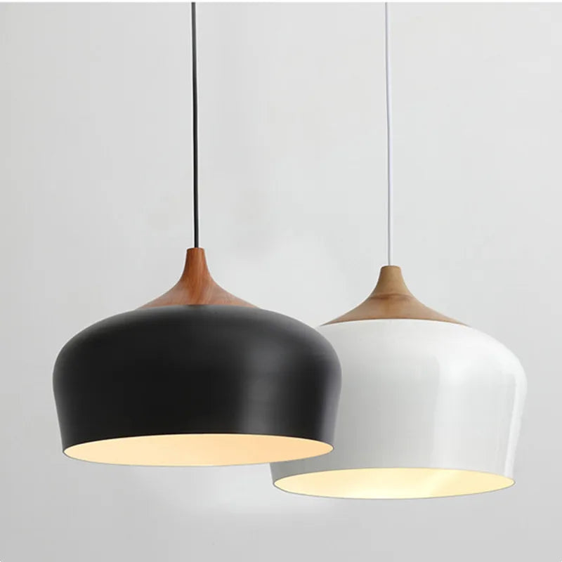 lampes suspendues modernes en bois nordiques minimaliste led