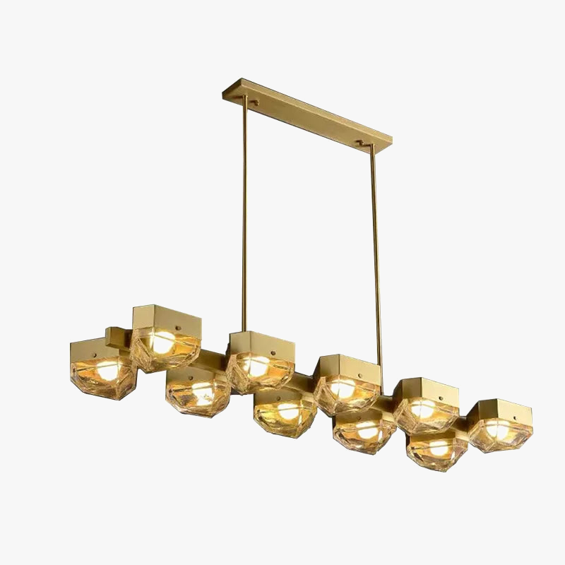 led décorative en cuivre avec suspension réglable pour salon