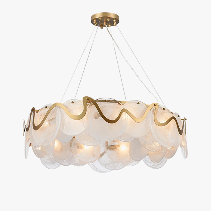 LED postmoderne doré rond ovale lustre éclairage lustre Suspension Luminaire Lampen pour Foyer
