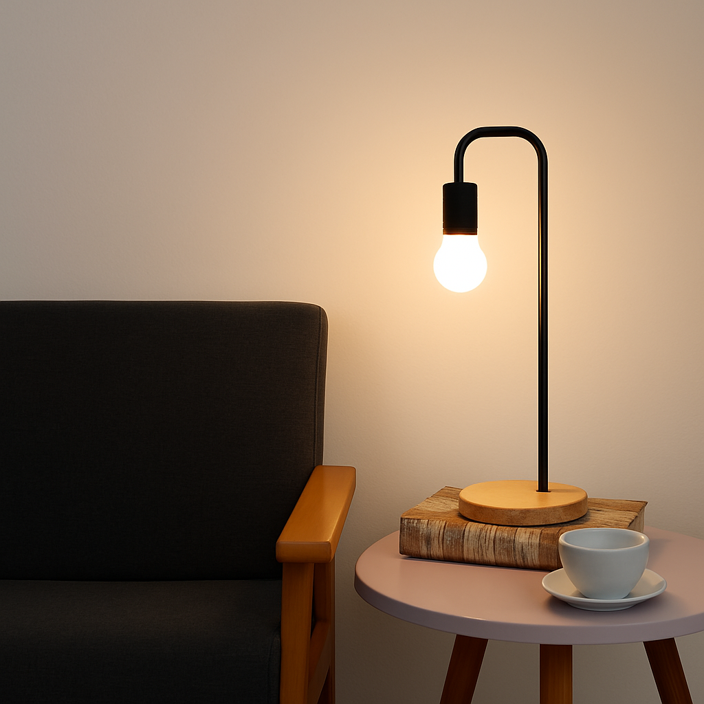 Loft lampe de bureau Vintage E27 noir blanc tige de fer campagne américaine lampes de Table en bois nordique chevet lecture luminaire