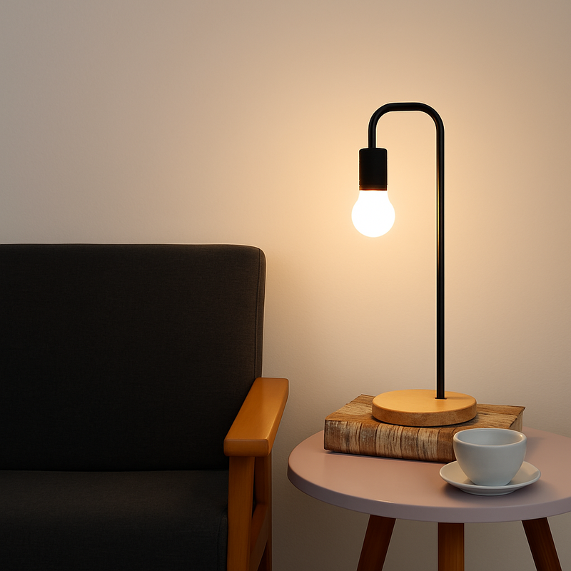 Loft lampe de bureau Vintage E27 noir blanc tige de fer campagne américaine lampes de Table en bois nordique chevet lecture luminaire