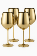 lot 4 verres cocktail acier inox design martelé