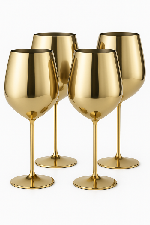 lot 4 verres cocktail acier inox design martelé