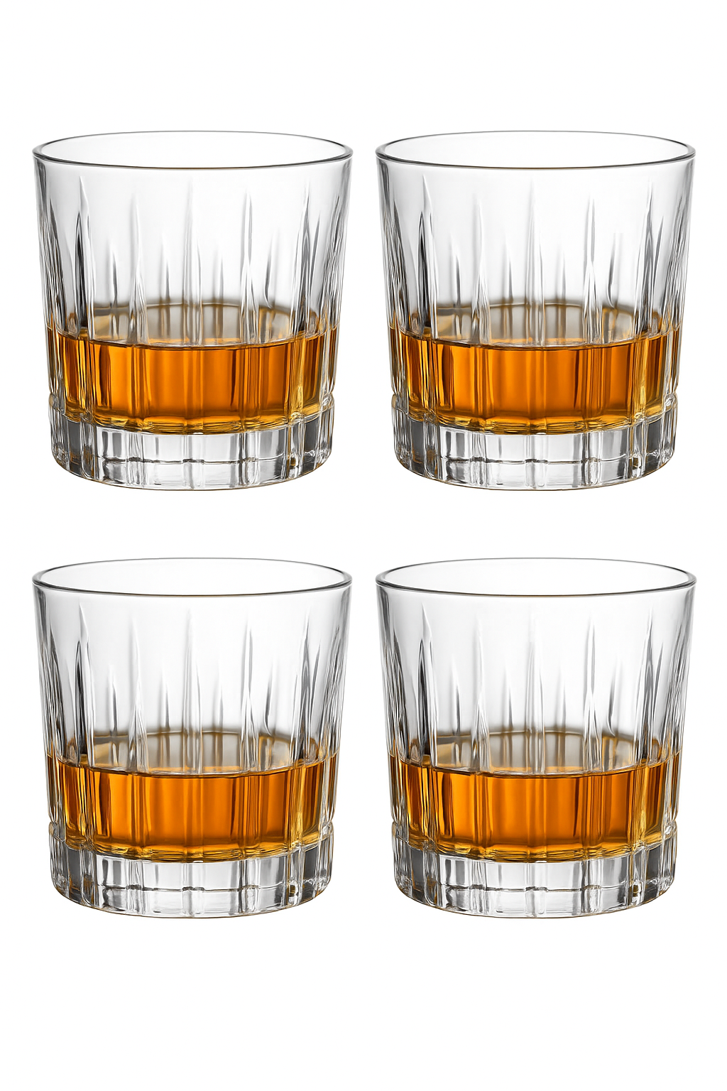 lot 4 verres whisky relief vintage epais resistants