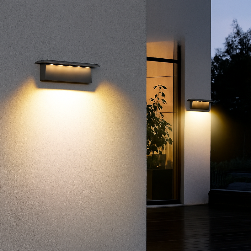 lot de 2 appliques solaires extérieures 5 led étanches intelligentes