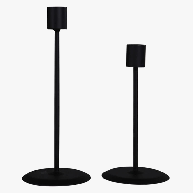 lot de 2 bougeoirs en métal pour bougies coniques décoration intérieure