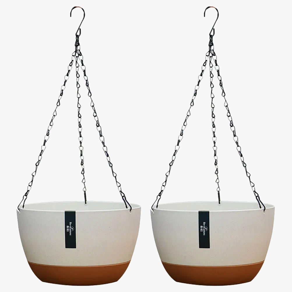 lot de 2 pots suspendus en plastique pour jardin extérieur