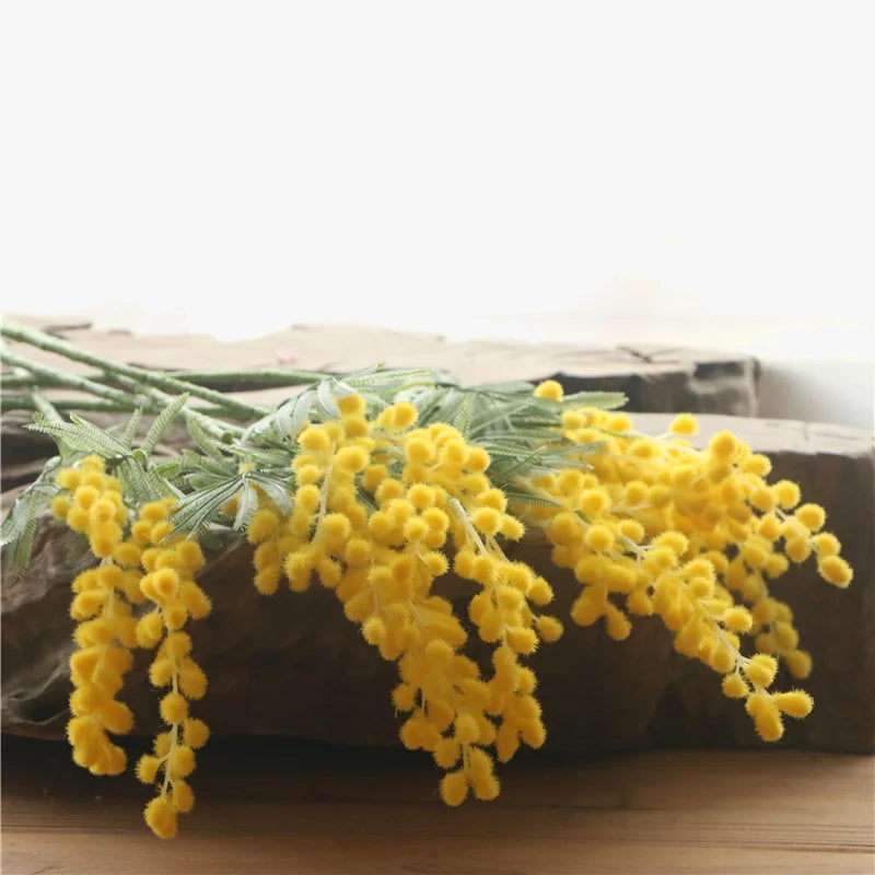 lot de 5 fleurs artificielles mimosa décoration mariage et guirlande