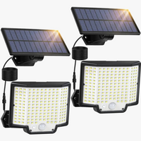 lumière solaire extérieure 166 led avec capteur de mouvement et télécommande