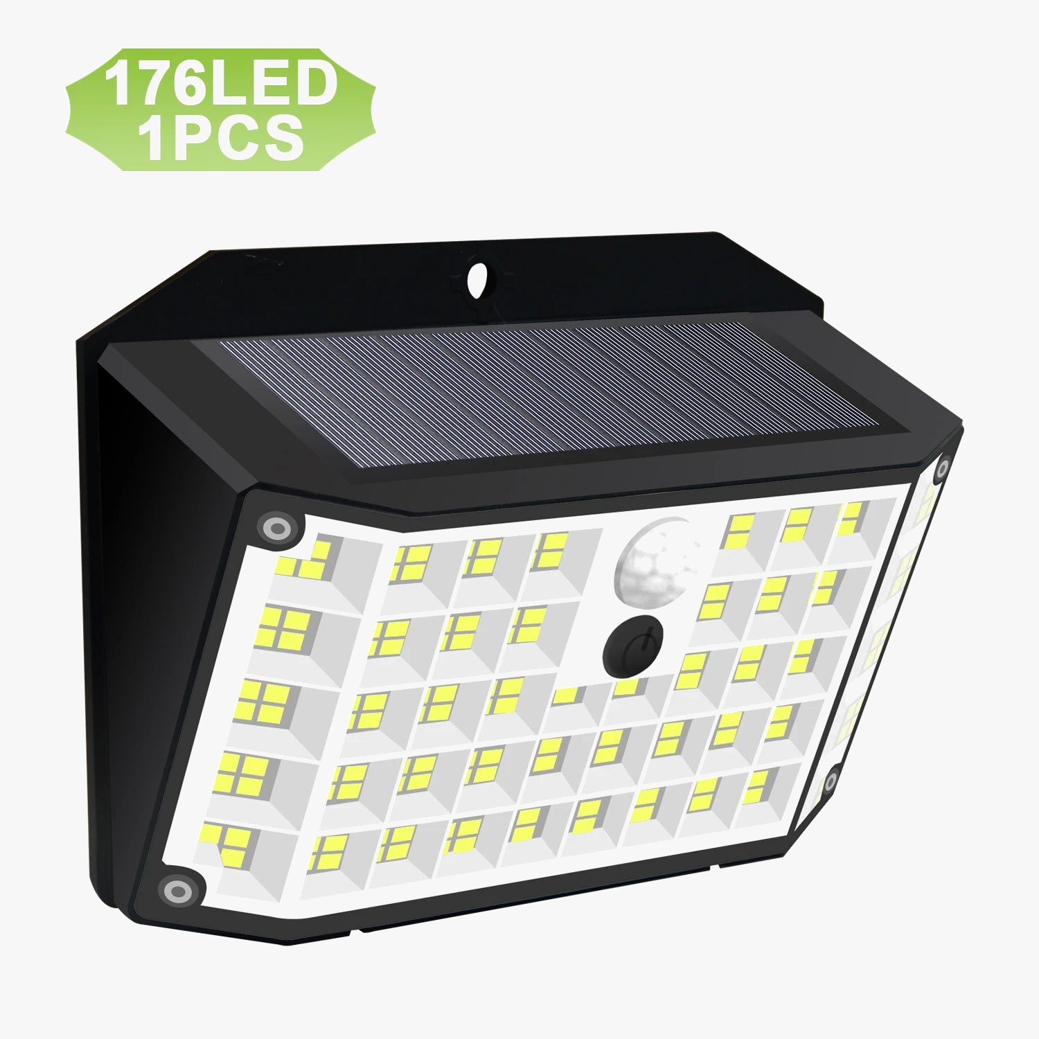 Lumières extérieures solaires 176 LED lumières d'inondation de capteur de mouvement actionnées solaires IP65 imperméabilisent la lampe de mur de 3 Modes pour la cour extérieure de porche