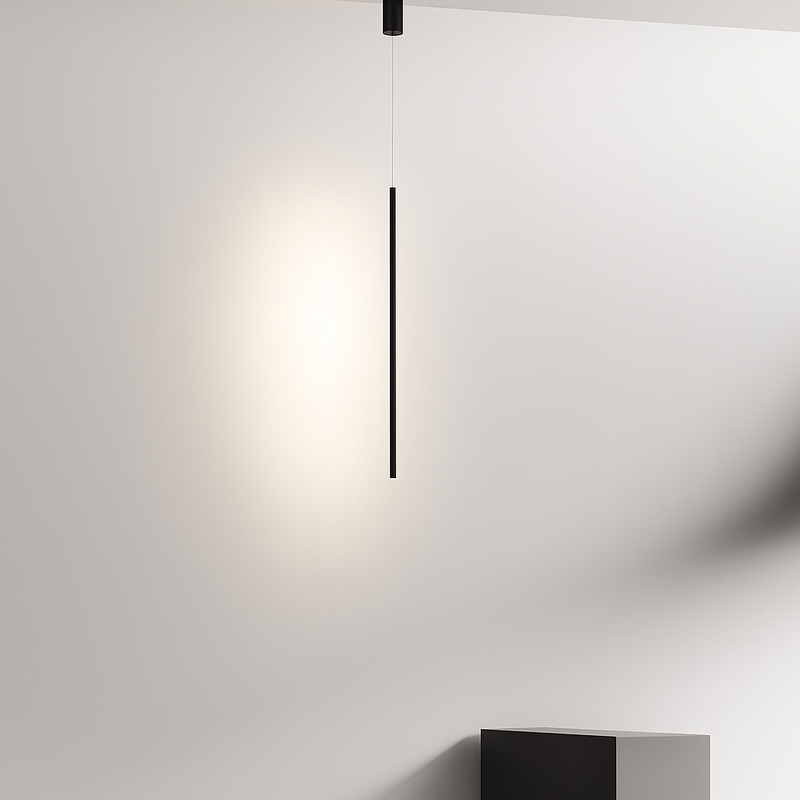 Luminaires suspendus LED modernes pour chambre à coucher chevet lecture lampe suspendue salon Bar café décor noir lustre plus long