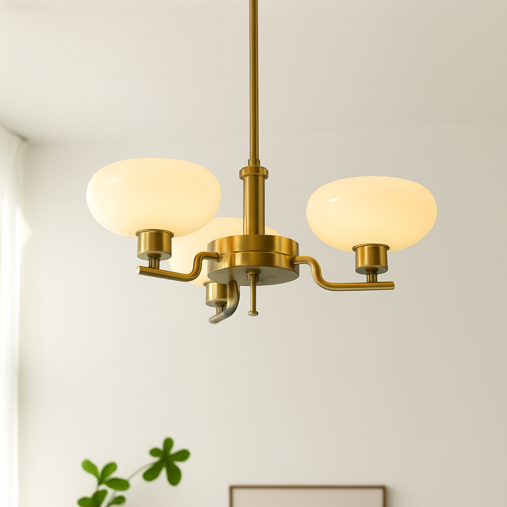 lustre bauhaus abat-jour en verre design art déco moderne - vue 6 sur 13