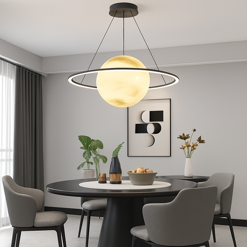 lustre créatif pour chambre d'enfant motif planète et étoiles