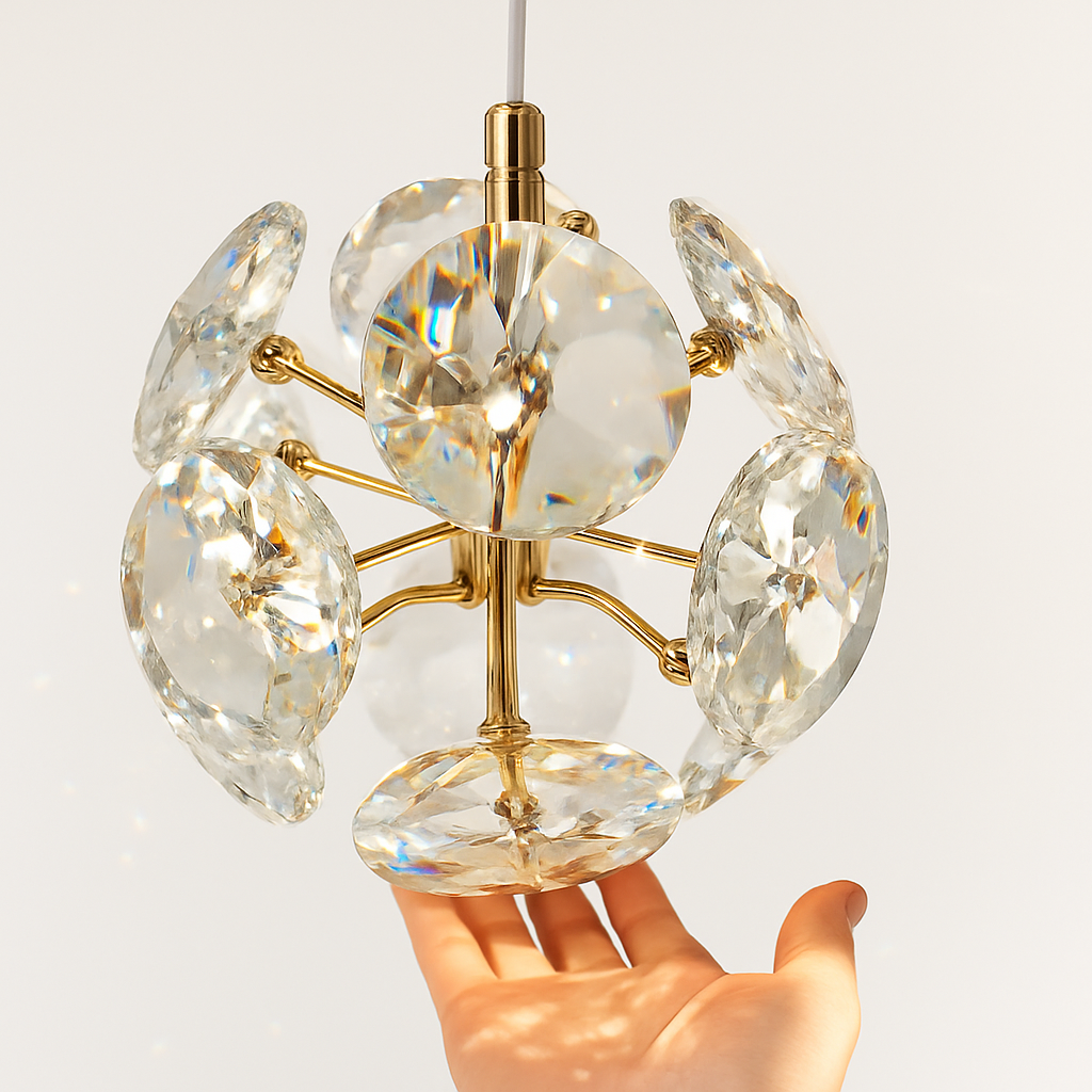 lustre de chevet en cristal k9 moderne et luxueux - vue 4 sur 8