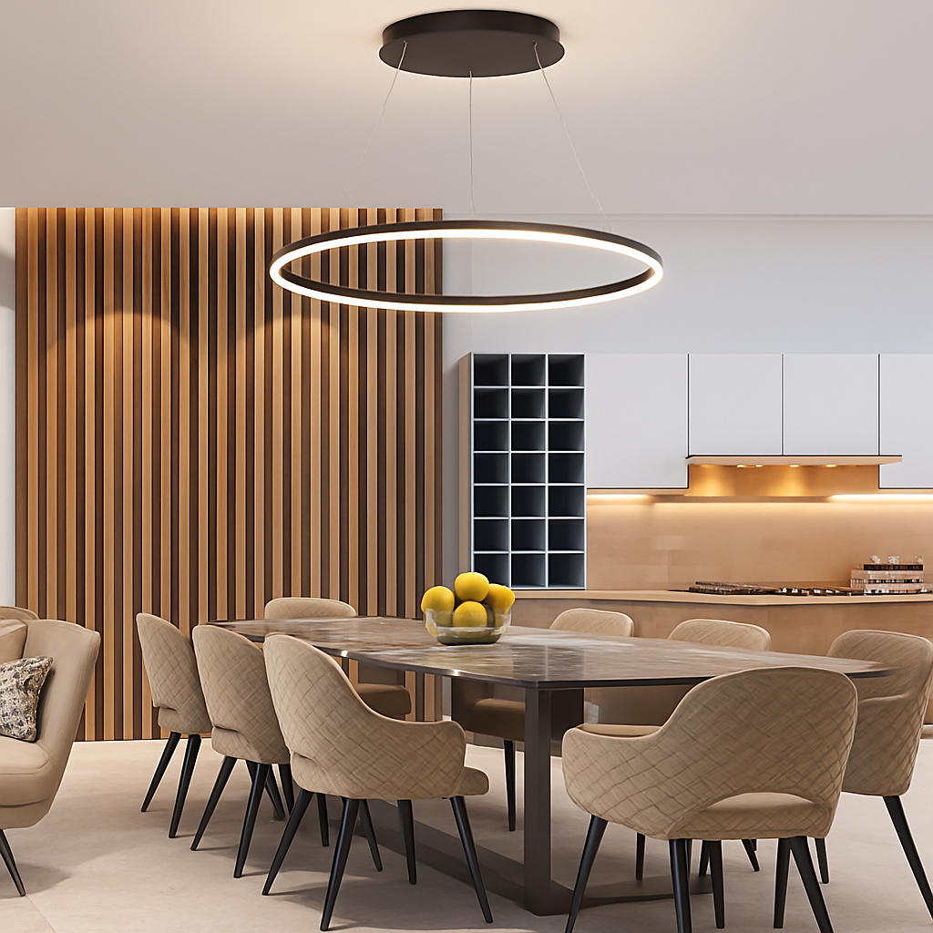 lustre design à Anneau moderne LED dimmable - vue 4 sur 9