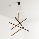 Lustre design LED avec baguettes métalliques lumineuses Solana