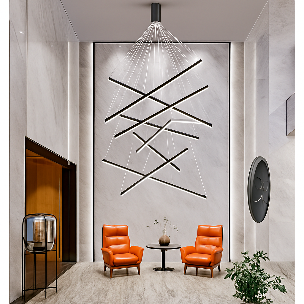 Lustre design LED barrettes lumineuses en métal Zillion - vue 4 sur 11