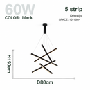 Lustre design LED barrettes lumineuses en métal Zillion